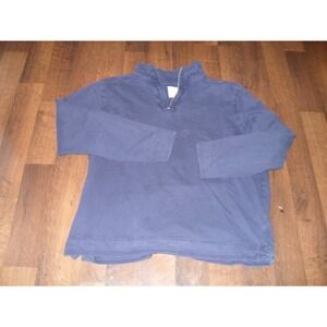 Merona Mens Navy Blue Quarter Zip Pullover Cotton Sweatshirt XL F16786071 Heavy